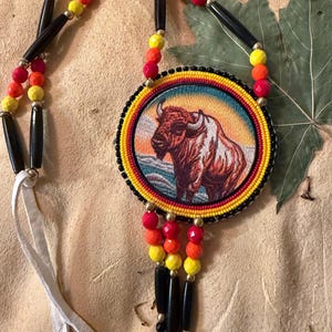 Buffalo medallion native American Beadwork