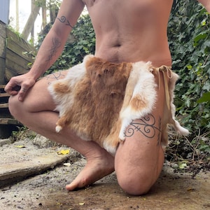 Rabbit fur loincloth soft leather hides wild