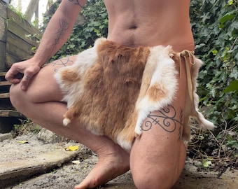 Rabbit fur loincloth soft leather hides wild