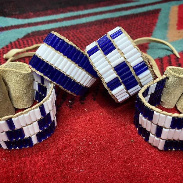 one wampum cuff native american made with glass beads per purchase