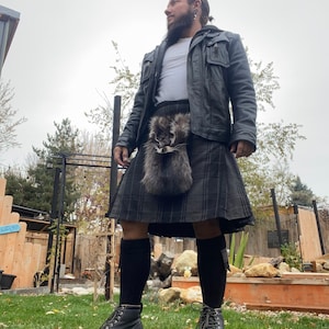 Mask sporran raccoon traditional scottish kilt accessory