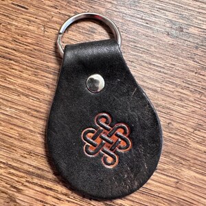 Celtic leather tooled keychain