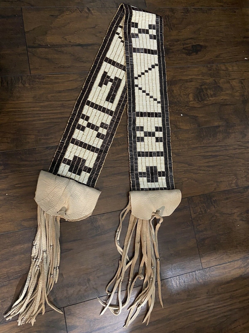 Wampum Belt 7ft Long Native American Made Glass Wampum Belt Etsy