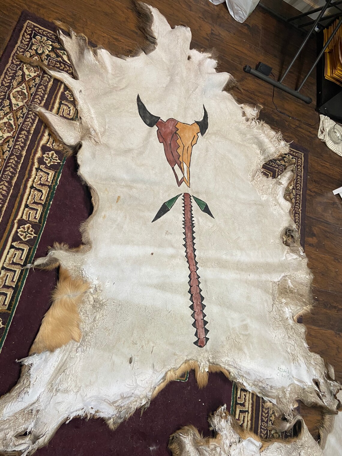 Painted Elk hide robe Native American Made Traditional Earth Etsy