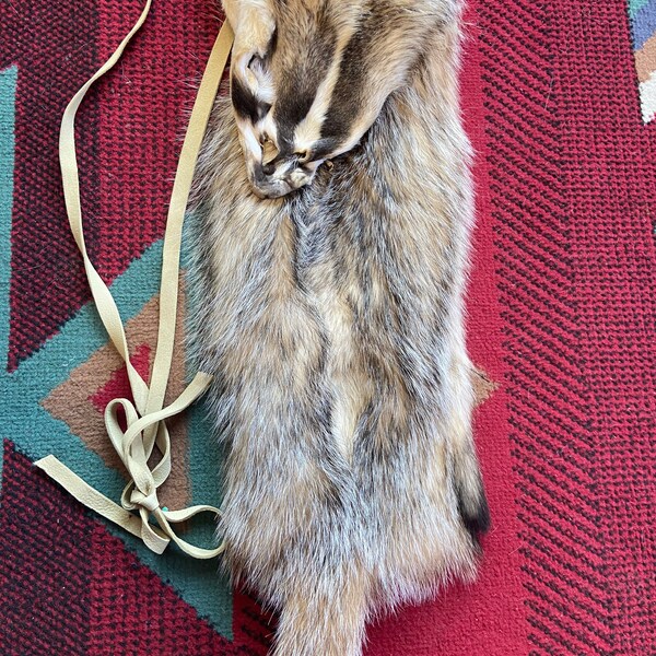 Badger fur bag Native American pipe bag possibles mountain man regalia chanupa