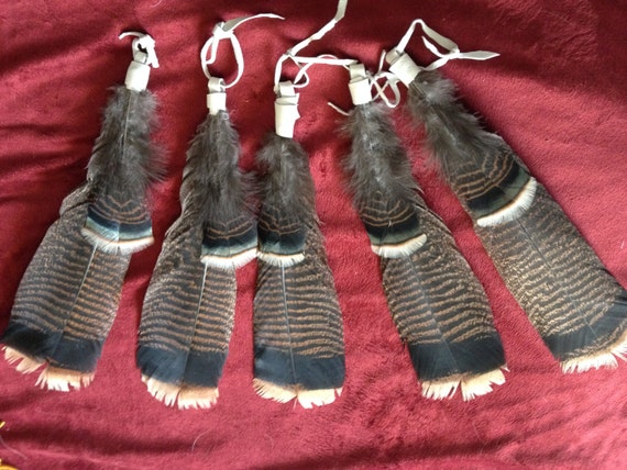 Feather Hair Tie Turkey Native American Made Etsy