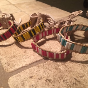 Glass wampum bracelet or armband single row one per purchase