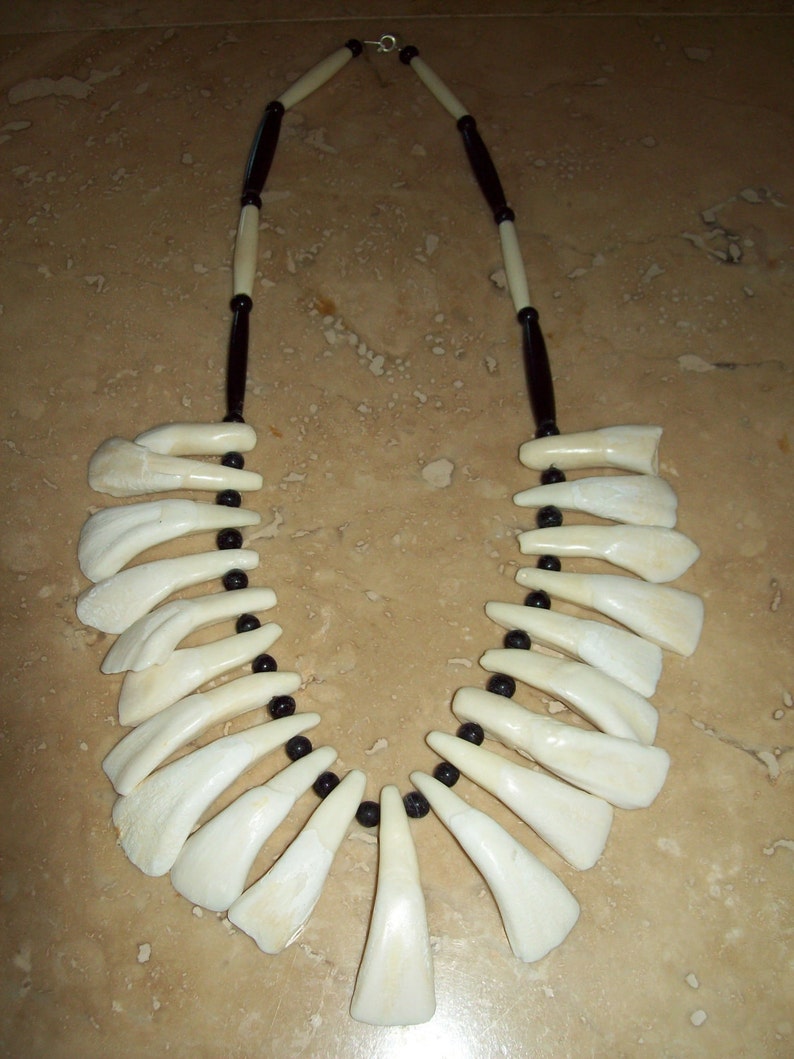 Native American Made Buffalo tooth necklace image 1