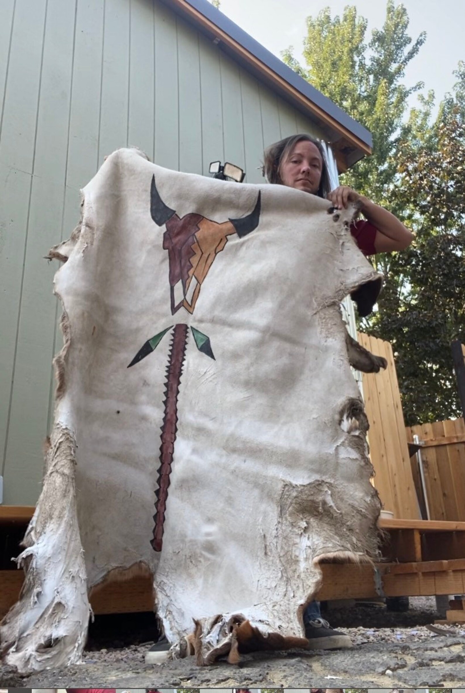 Painted Elk hide robe Native American Made Traditional Earth Etsy