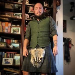Mask sporran badger traditional scottish kilt accessory