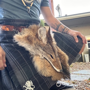 Mask sporran coyote traditional scottish kilt accessory