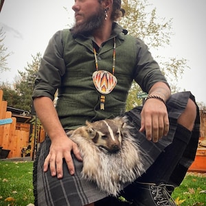 Full Mask sporran badger traditional scottish kilt accessory