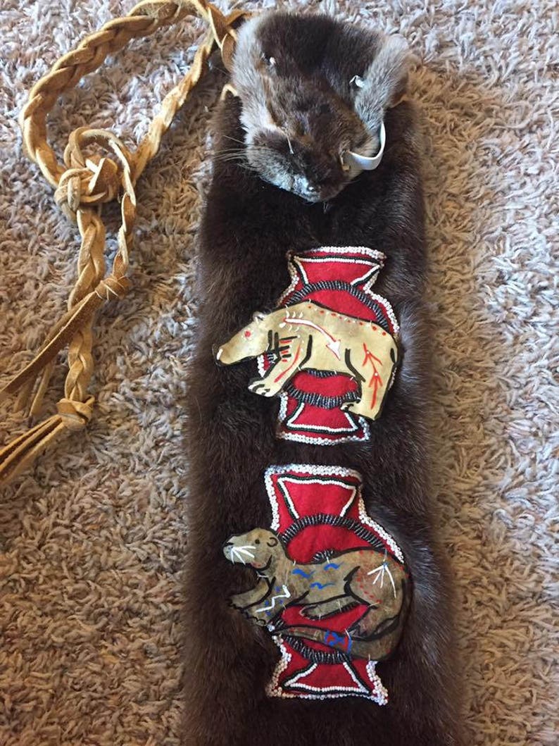Otter fur bag Native American pipe bag possibles mountain man regalia chanupa