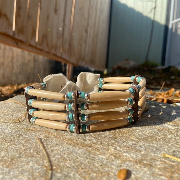 Native American Made Choker Buffalo bone