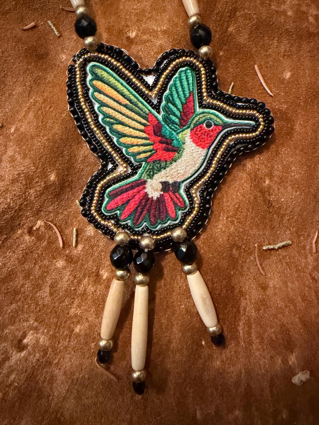 Hummingbird Beaded Medallion Native American Beadwork - Etsy