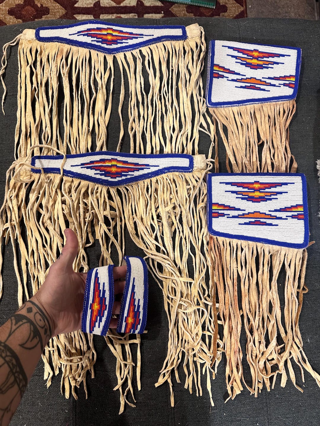 Native American Beaded Pow Wow Regalia Set Etsy Native American Beaded Pow Wow Regalia Set Etsy