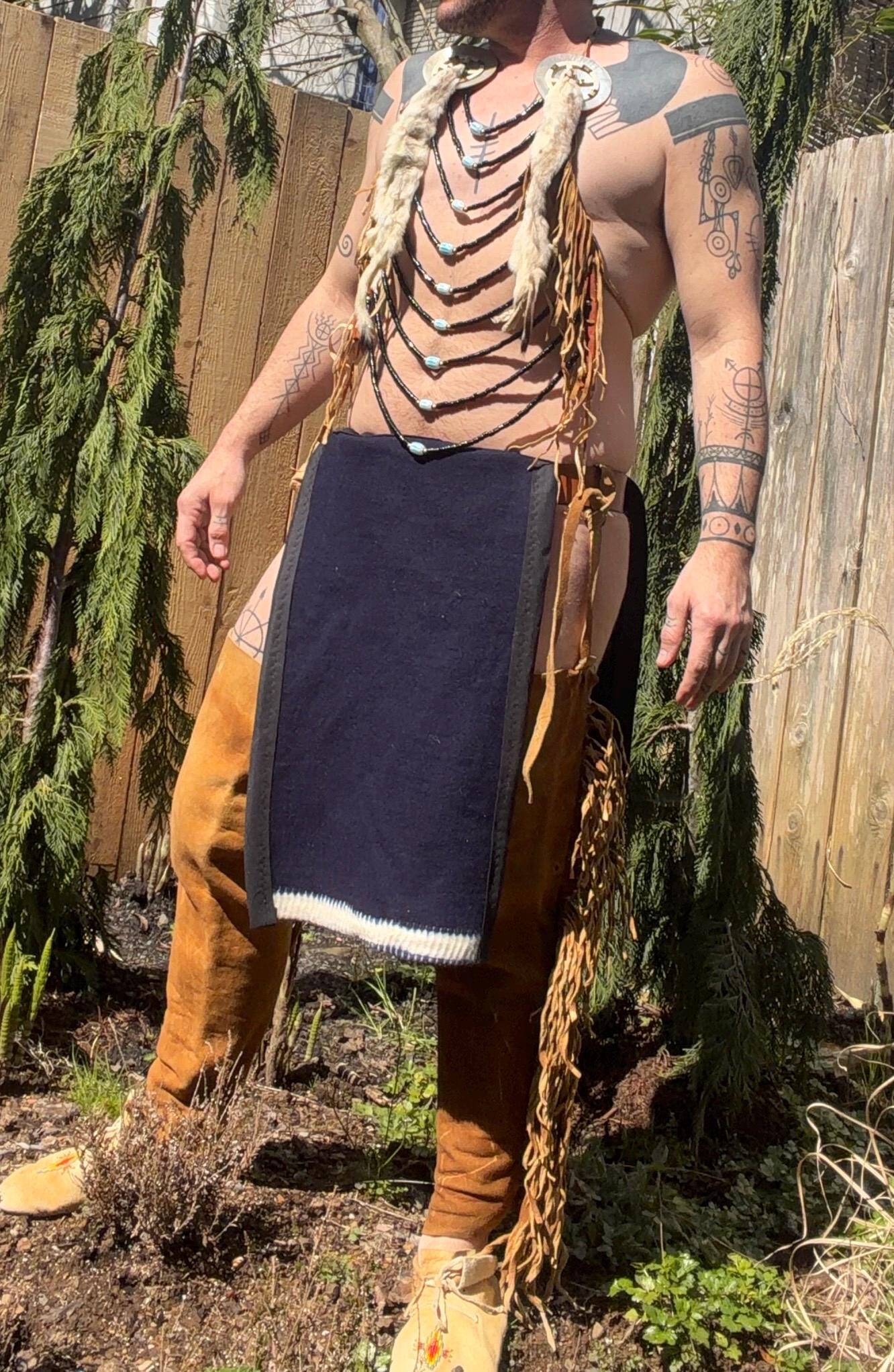 Native American Loincloth breechclout for pow wow regalia reenacting Native American made stroud cloth