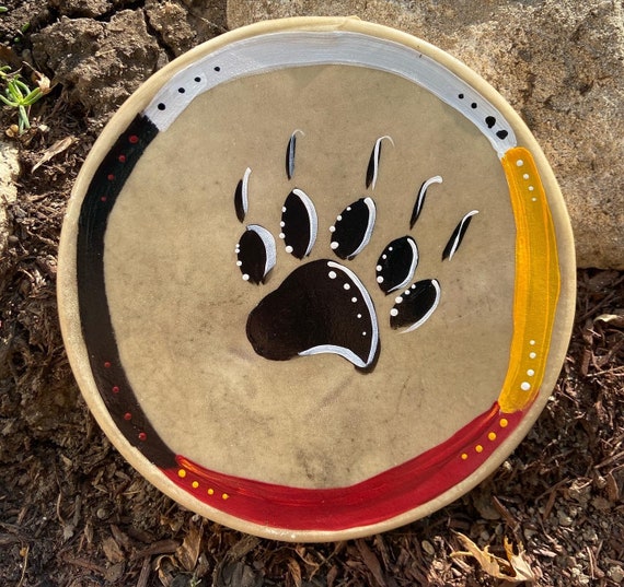 Native American Drum Bear 10 Native Made Deerskin Handdrum Etsy