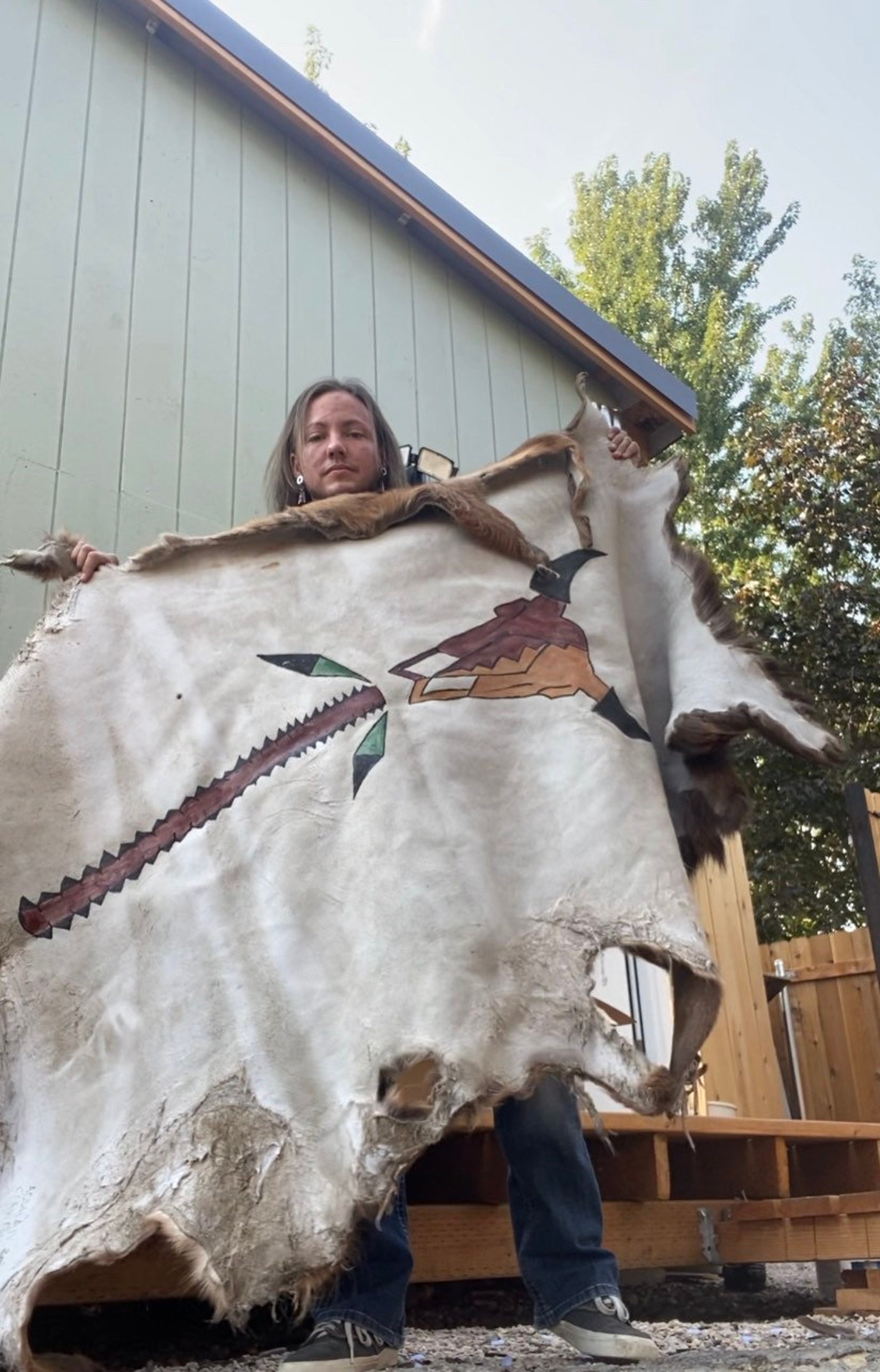 Painted Elk hide robe Native American Made Traditional Earth Etsy