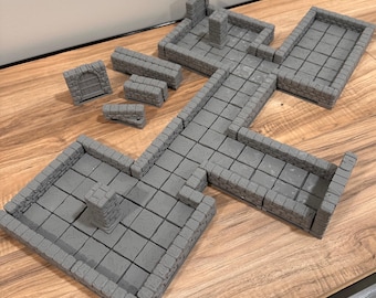 DnD Terrain Tile Kit: Small Modular Dungeon for TTRPGs