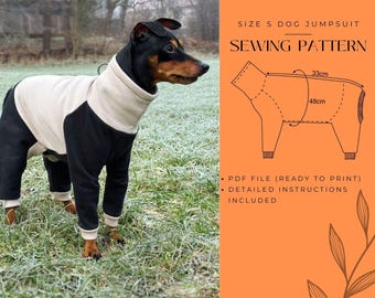 Dog Jumpsuit Sewing Pattern, Size S (PDF Pattern)
