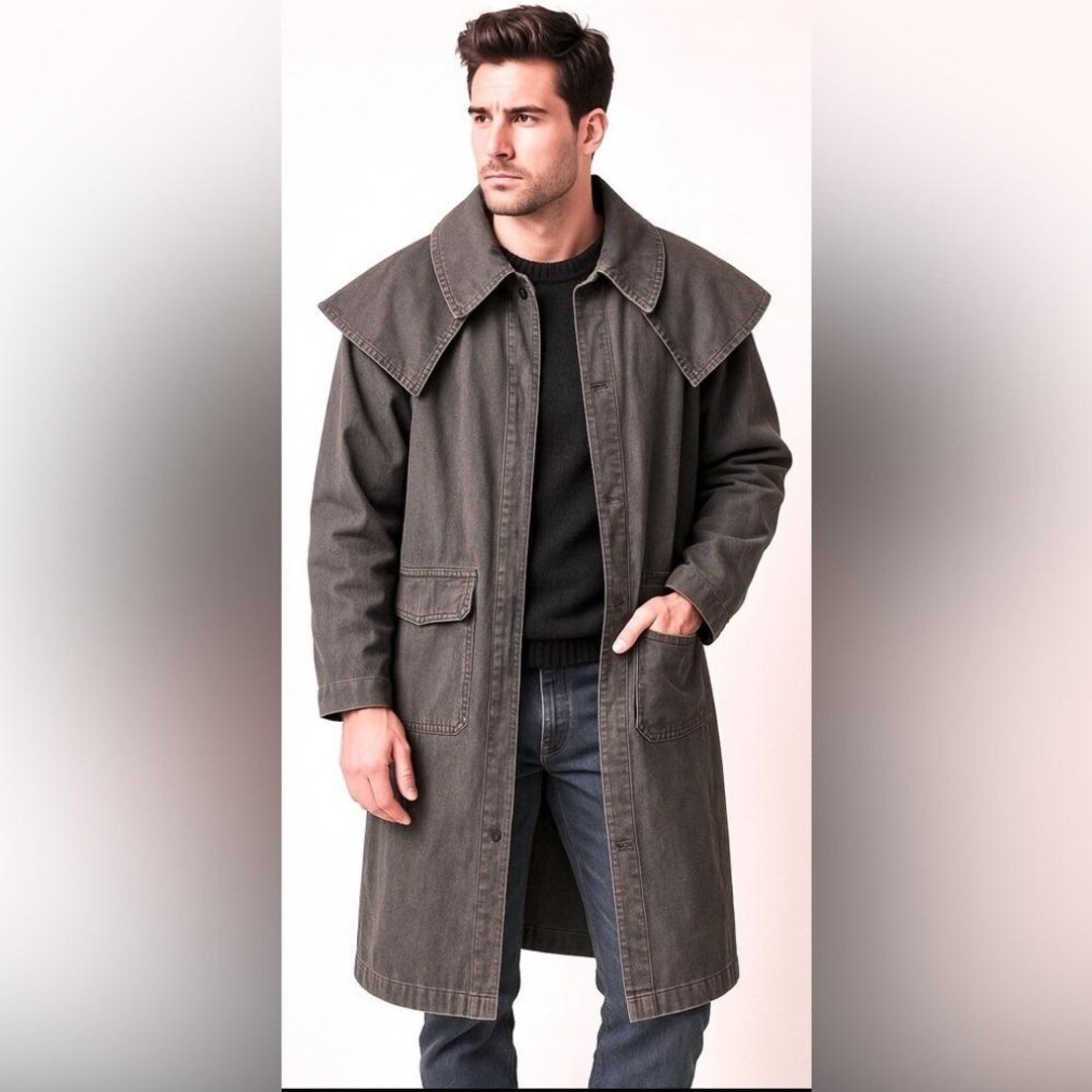 Vintage Bush Trader Heritage Denim Ranch Duster Coat Plaid Lined ...