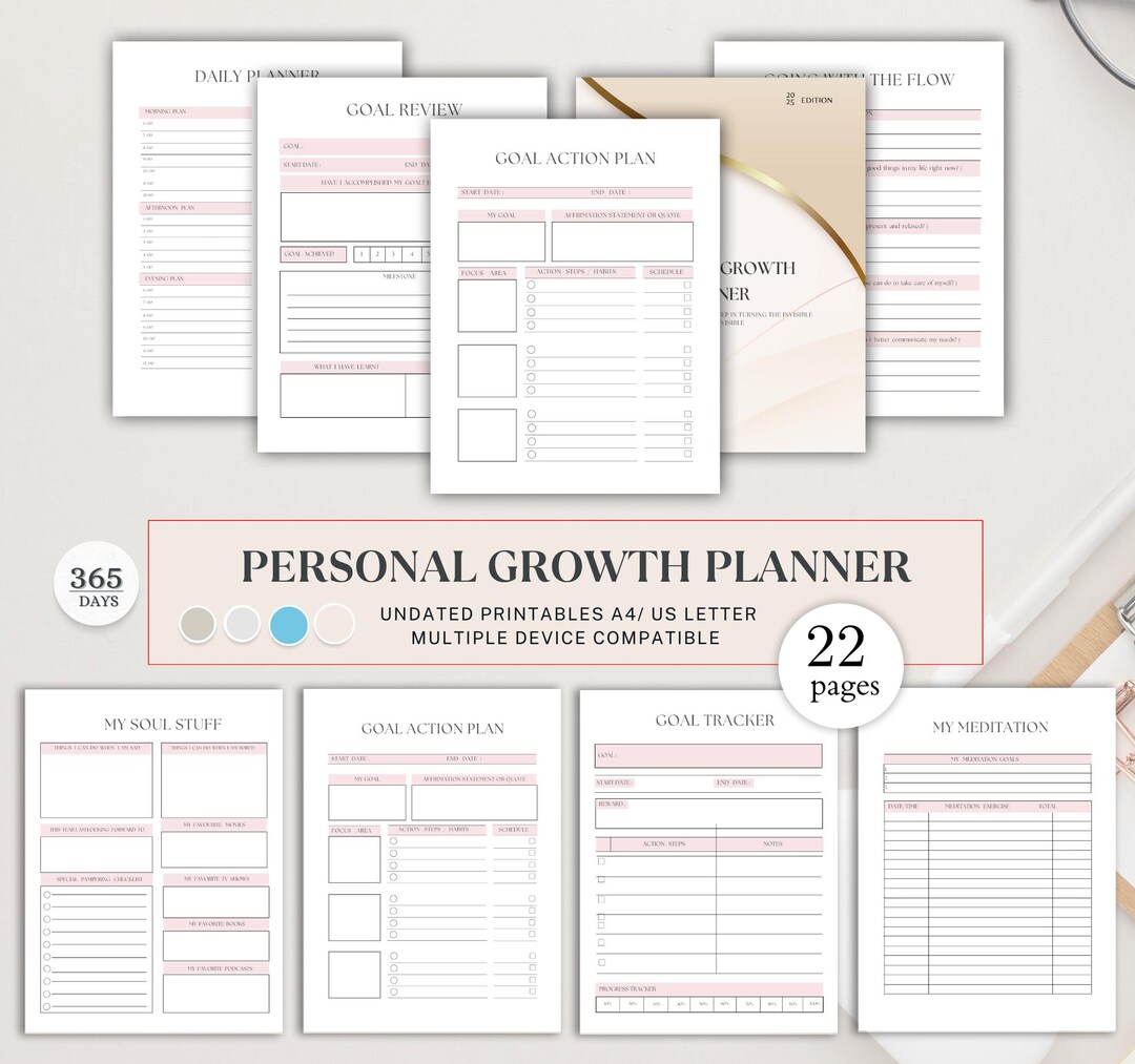 Personal Growth Planner | Self-improvement and Goal Setting Journal ...