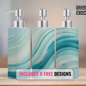 Ocean Soap Dispenser Sublimation Wrap Sublimation Soap Dispenser Designs Soap Dispenser Sublimation Design Beach soap dispenser png