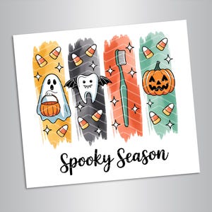 PNG di Halloween con tema odontoiatrico, Pennellate di stagione spettrale, PNG di odontoiatria pediatrica, Sublimazione autunnale divertente dell'assistente odontoiatrico, Fantasma del dente in PNG