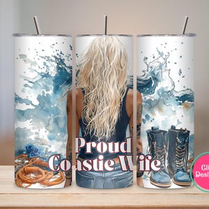 Military Wife Tumbler Wrap, Military Boots, Proud Patriotic Wife, US American Flag, 20 Oz Skinny Sublimation Tumbler Wrap Digital Design PNG