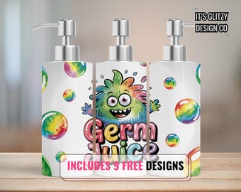 Kids Soap Dispenser Sublimation Wrap Hand Soap Dispenser Kids Bathroom Download soap dispenser designs png Monster bathroom decor