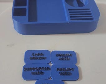 Handcrafted Squirtle Blue Tin Insert for Poke TCG | Plastic Game Markers & Space for Dice
