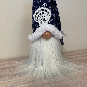 Nautical Gnome Decor | Coastal Gnome Figurine | Beach Theme Shelf Sitter | Sailor Gnome Gift | Ocean Lover Home Accent
