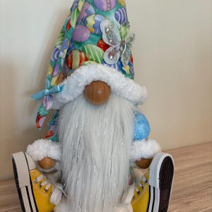 Easter Gnome – Spring Gnome with Easter Egg Hat & Yellow Sneakers