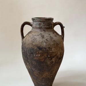 Antique Konya Olive Oil Vessel | Tall Turkish Terracotta Pot | Rustic Patina Pottery | Vintage Mediterranean Decor | Olive Jar
