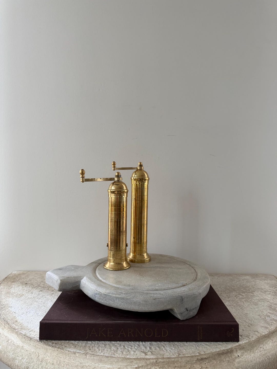 Antique Indian Marble Chapati Riser | Vintage Hand Carved Stone ...
