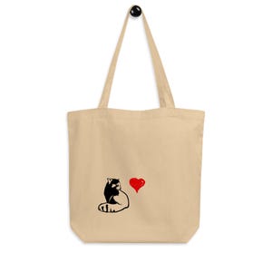 Red Panda design organic cotton Red Panda Tote Bag Red Panda love cute Red Panda bag gift Red Panda lovers valentines Red Panda gifted