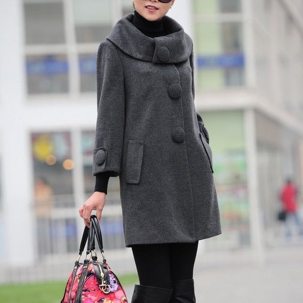 one quarter sleeve wool coat(more colour and size choice)