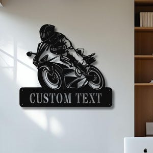 Personalized Motorbike Name Sign, Custom Biker Gift, Biker Name Sign, Moto Sign, Motor Bike Name Sign,Motorcycle Home Metal Wall Art