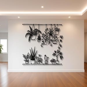 Flower Garden Metal Wall Art, Kitchen Metal Wall Decor,Gift for Mom, Home Garden Metal Wall Art, Flower Lovers Birthday Gift, Flowers Pot