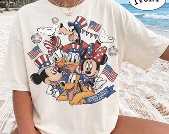 Retro Disney 4. Juli Shirt, 250 Jahre Amerika Jubiläum Tshirts, Vintage Disney Tee
