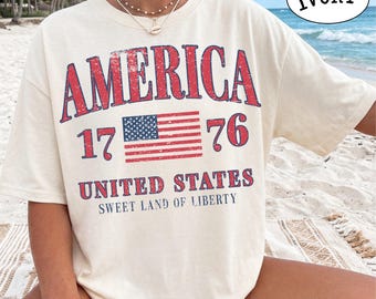 4. Juli Retro Amerika Shirt, 250 Jahre Amerika Jubiläum Tshirts, Vintage USA Tee