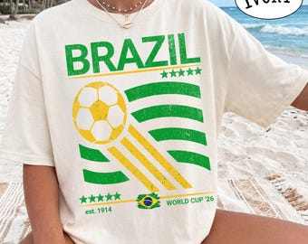 Brasilien Fußball Shirt, Retro Brasilien Fußball Tshirt, Fußballfan Geschenk, Brasilien Fan Shirt, Geschenk für Fußballfans