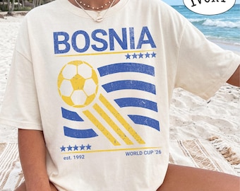 Bosnien Fußball Shirt, Vintage Bosnien und Herzegowina Fußball Tshirt, Fußballfan Geschenk, Bosnien Fan Shirt, Geschenk für Fußballfans