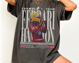 Leichte und weiße T-Shirt, HAhamilton F1 Fan Merch, perfektes Geschenk für Racing Fan, F1 HAhamilton Fan Geschenk, HAhamilton Shirt Bekleidung, Komfort Farben T-Shirt