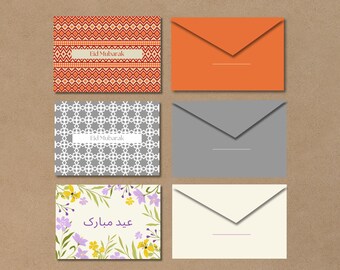 Eid Mubarak Money Envelope in 3 pattern, DIY printable