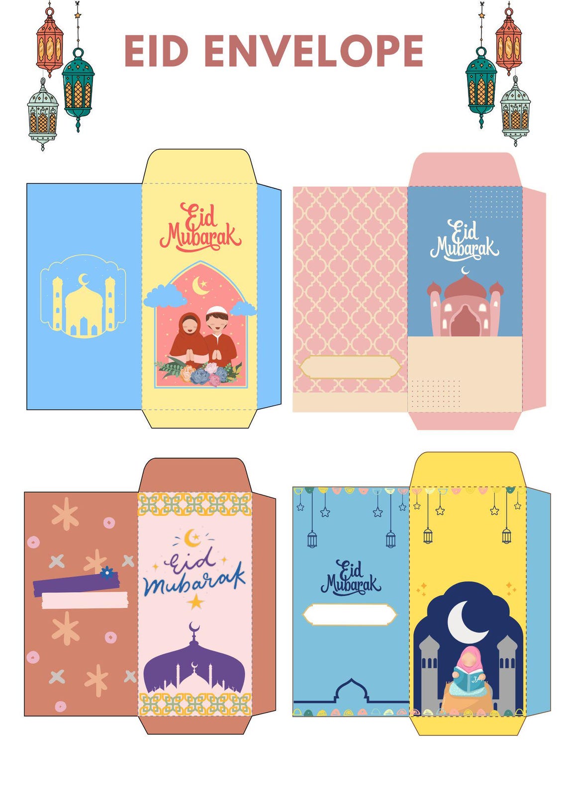 Digital Eid Envelopes Printable | Eidi Envelopes | Money Envelopes - Etsy