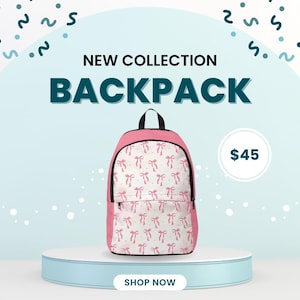 Pookie Backpack, School Bag, Back to School Rucksack, Unisex Fabric Backpack, Student Book Bag, College Backpack