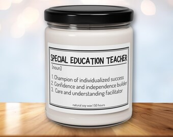 Special Education Teacher Appreciation Candle Gift for Special Ed Teacher Birthday Gift Teacher End of School Year New Teacher Graduation