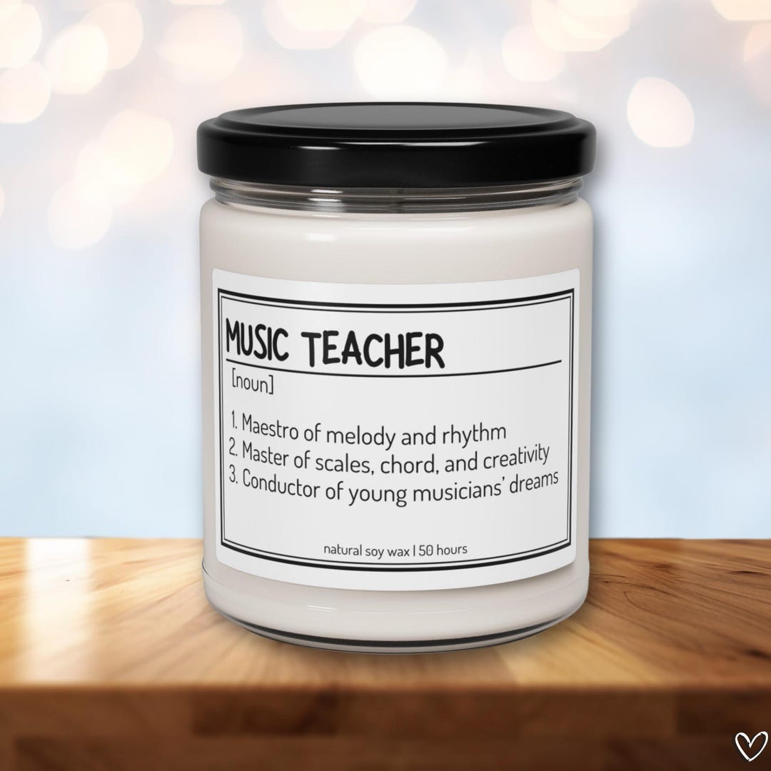 Music Teacher Appreciation Candle Gift for Elementary Teacher Birthday ...
